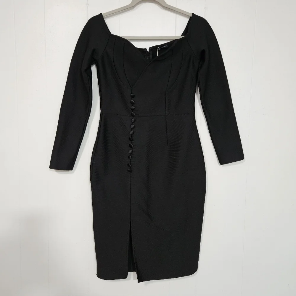 NWT Bella Barnett Hanna Black Bandage Mini Dress - Picture 3 of 9
